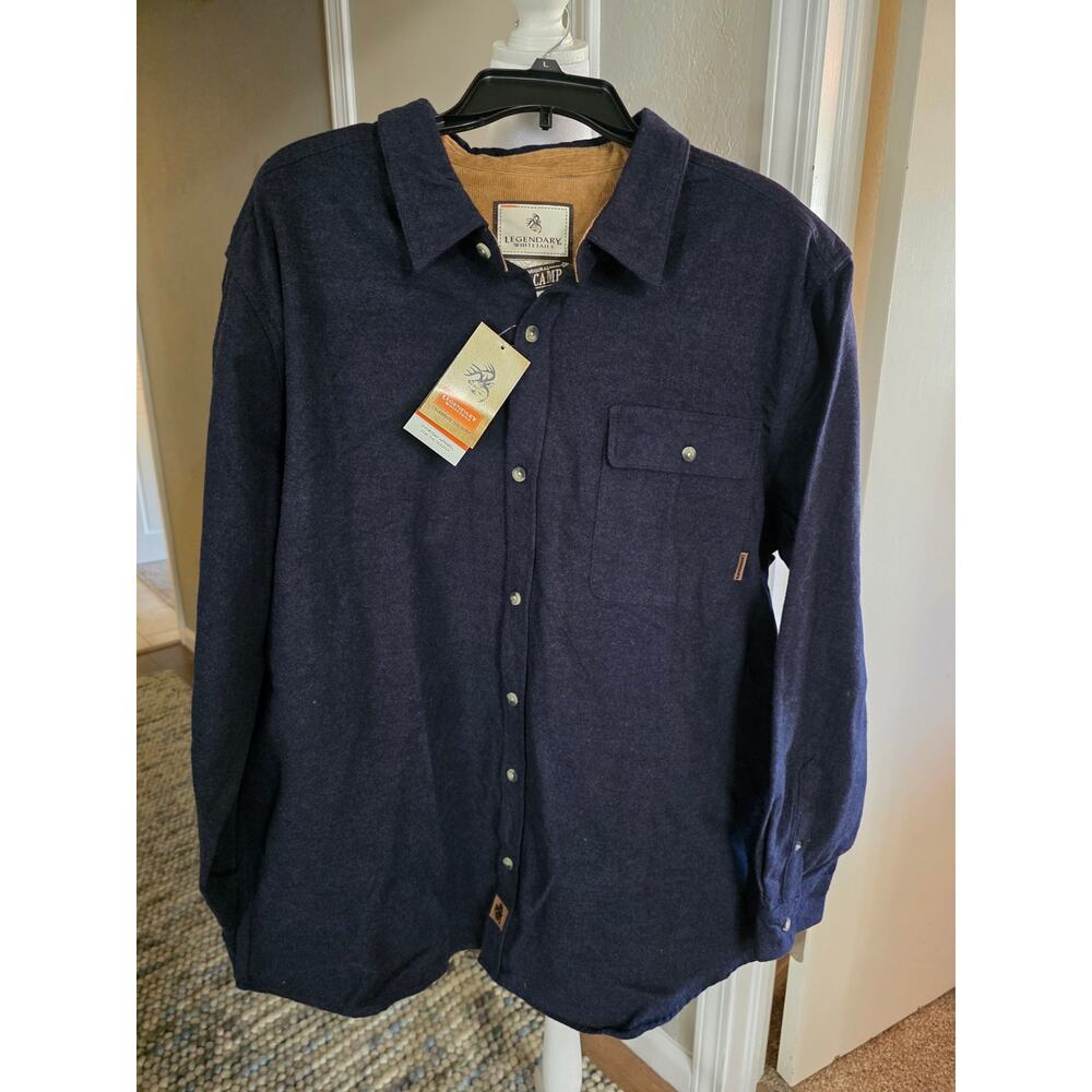 Men's Legendary Whitetails Men's Buck Camp Flannel Shirt, NWT XL